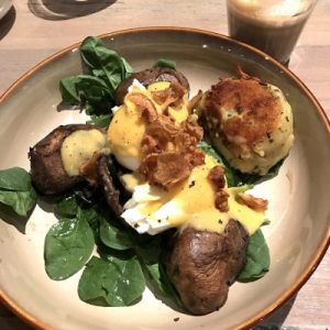 Grain store flinders lane brunch portobello mushrooms and gruyere rosti