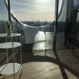 Elbphilharmonie Interior Elbe river views hafencity hamburg sleek preconcert drink photo susan skelly