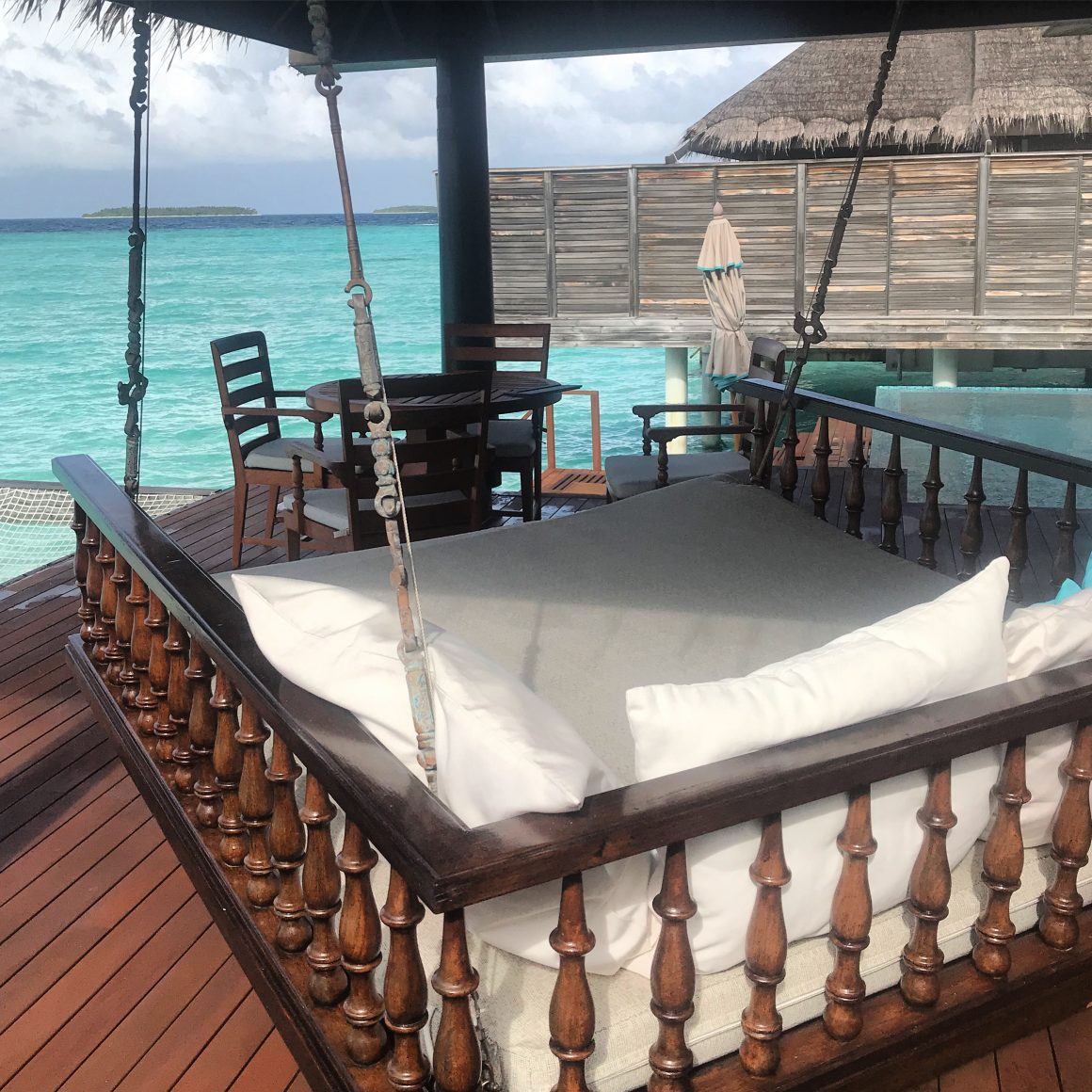 An overwater bure at the Anantara Kihavah resort in the Maldives