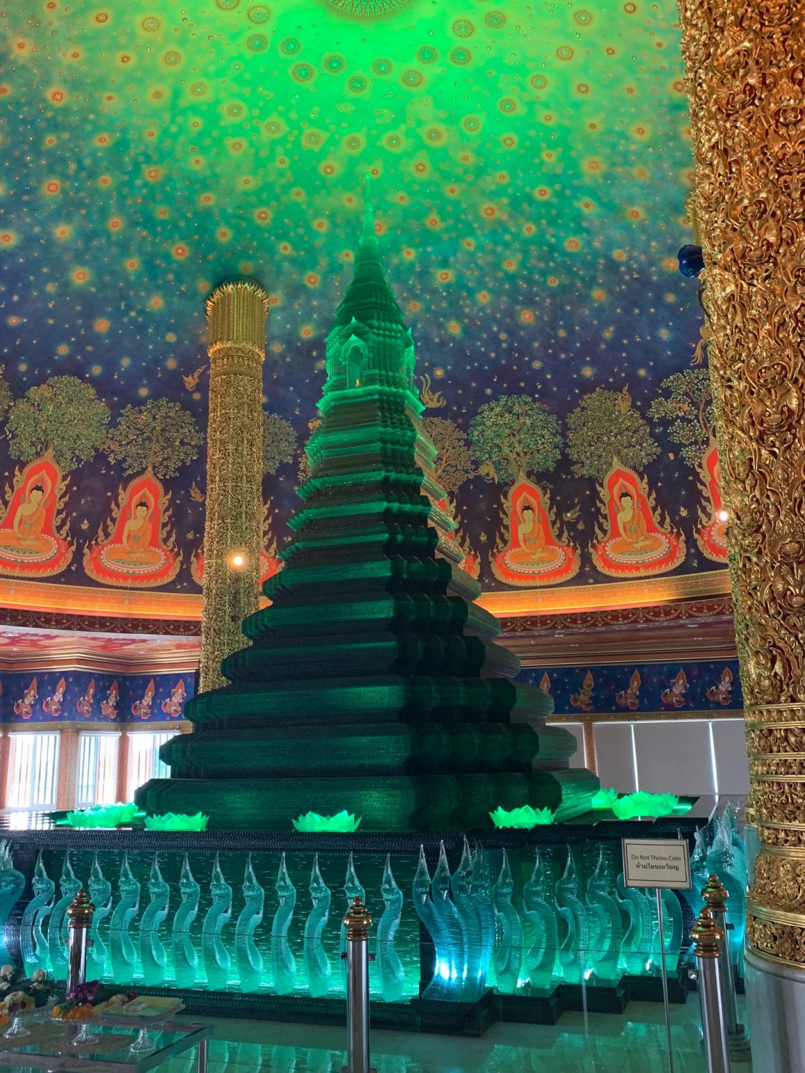 green glass pagoda wat paknum temple chao phraya river bangkok skelly