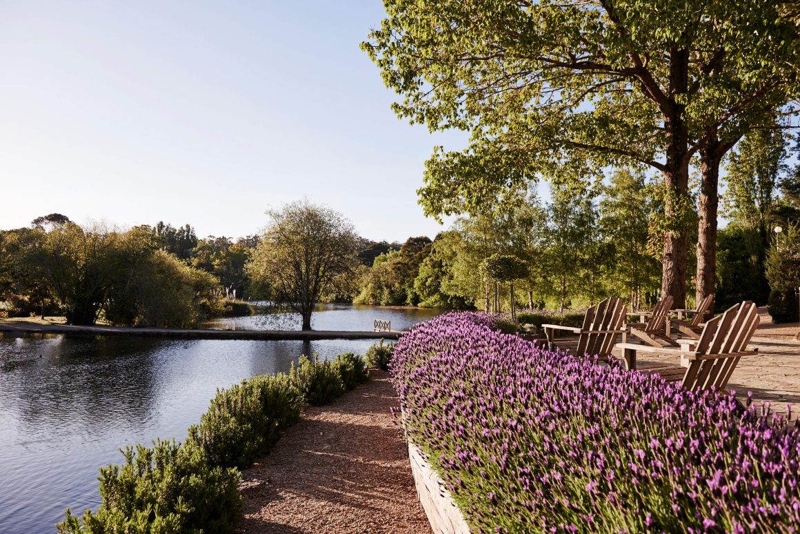 The lagoon foreshore at Daylesford's Lake House luxury accommodation