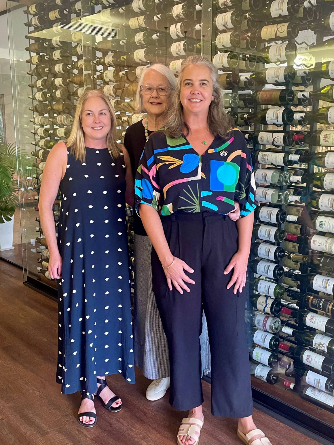 Three members of the Tulloch wine family from left Christina, mother Julia and sister Justina